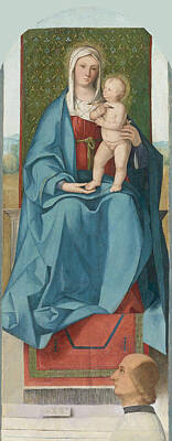  Painting - The Madonna And Child Enthroned With A Donor by Boccaccio Boccaccino