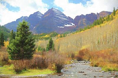 Kitchen Collection Royalty Free Images - The Maroon Bells Reimagined 3 Royalty-Free Image by Eric Glaser