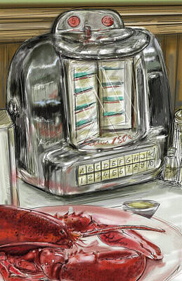 Food And Beverage Drawings - Old School Diner Sketch by Mark Tonelli