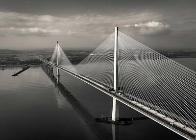 Eric Fan Whimsical Illustrations - The Queensferry Crossing by Dave Bowman