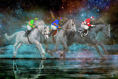 Athletes Digital Art - The Race by Betsy Knapp