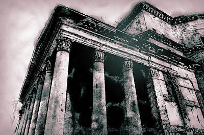 City Scenes Drawings - The Roman Pantheon - 04 by AM FineArtPrints