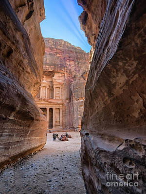 Back To School For Girls - The Shrine in Petra seen from the gorge by Frank Bach