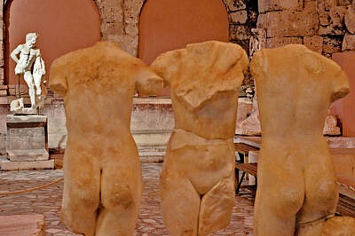 Travel Pics Digital Art Royalty Free Images - The Three Graces and Heracles. Royalty-Free Image by Andy i Za