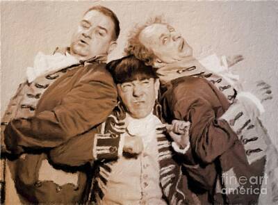 Actors Paintings - The Three Stooges by Esoterica Art Agency
