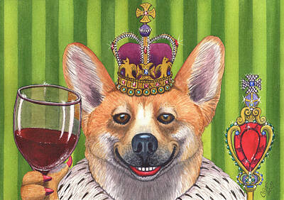 Wine Painting Rights Managed Images - The Wining Queen Royalty-Free Image by Catherine G McElroy