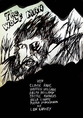 Animals Drawings - The Wolf Man 1941 Movie  by Paul Sutcliffe