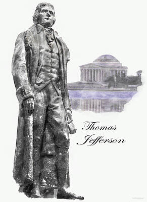 Politicians Digital Art - Thomas Jefferson by Mark Stephens