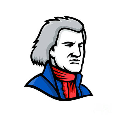 Politicians Digital Art - Thomas Jefferson Mascot by Aloysius Patrimonio