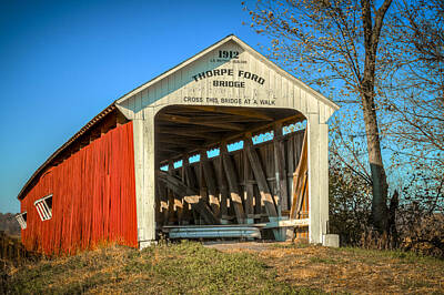 Music Royalty-Free and Rights-Managed Images - Thorpe Ford covered bridge by Jack R Perry