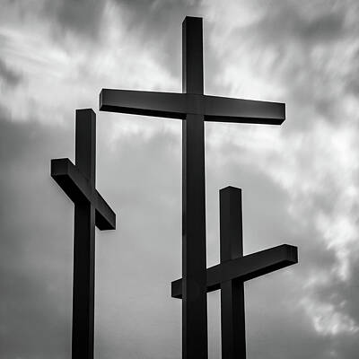 From The Kitchen - Three Crosses - Monochrome Square Art by Gregory Ballos