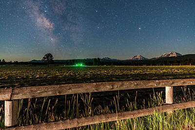Mammals Royalty-Free and Rights-Managed Images - Three Sisters and Milky Way at Moonrise by Cat Connor