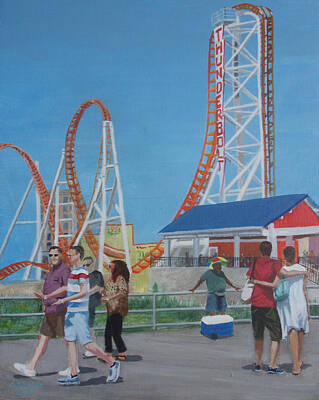 Nfl Team Signs - Thunderbolt at Coney Island Brooklyn NY by Donna Rollins