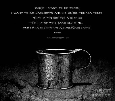 Still Life Royalty-Free and Rights-Managed Images - Tin Cup Chalice Lyrics by Lone Palm Studio