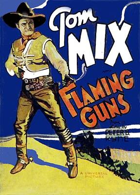 Stunning 1x - Tom Mix Flaming Guns poster 1932-2015 by David Lee Guss