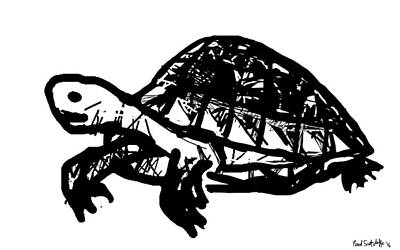 Reptiles Drawings - Tortoise  by Paul Sutcliffe