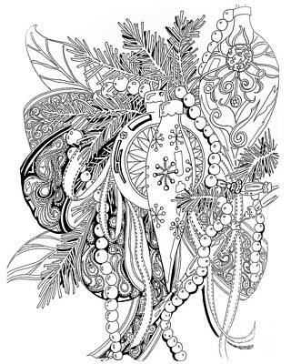 Floral Drawings Rights Managed Images - Tree Trimmings Royalty-Free Image by Johnnie Stanfield