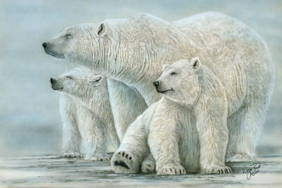 Abstract Yoga Mats - Tri Polar Bears by Wayne Pruse