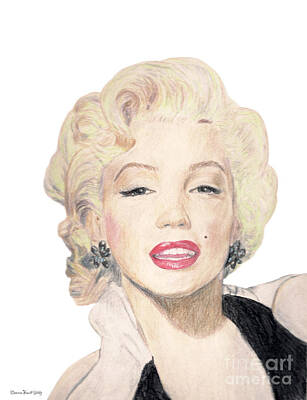 Actors Drawings - Tribute to Marilyn Monroe by Deanna Yildiz