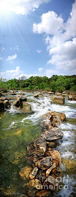 Design Turnpike Books Rights Managed Images - Triple Falls on Barton Creek 2 - Austin - Texas Royalty-Free Image by Bruce Lemons
