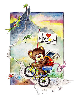 Works Progress Administration Posters - Truffle McFurry At The Tour De France by Miki De Goodaboom