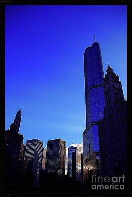 Frank J Casella Rights Managed Images - Trump International Hotel and Tower Chicago at Sunset Royalty-Free Image by Frank J Casella