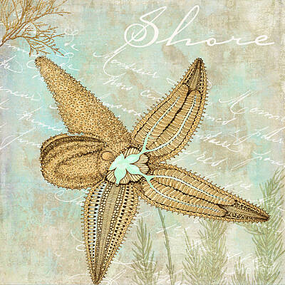 Animals Royalty-Free and Rights-Managed Images - Turquoise Sea Starfish by Mindy Sommers