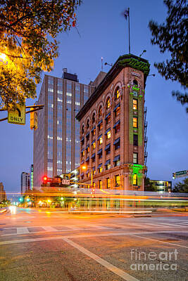 Pineapple - Twilight Photograph of the Flatiron Building in Downtown Fort Worth - Texas by Silvio Ligutti