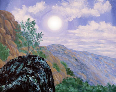 Impressionism Painting Royalty Free Images - Twilight Vista at Pinnacles Royalty-Free Image by Laura Iverson