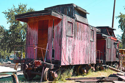 Painted Wine - Two Caboose by Barbara Snyder