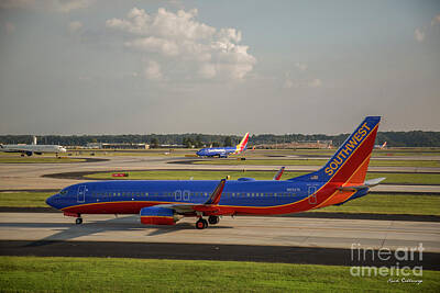 Wild And Wacky Portraits Rights Managed Images - Two For One Southwest Airlines N8327A Hartsfield Jackson Atlanta International Airport Art Royalty-Free Image by Reid Callaway