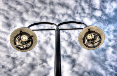 Red Foxes - Two Streetlamps Under A Cloudy Sky by Gary Slawsky