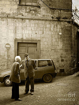 Flags On Faces Semmick Photo - Typical italian street scene in sepia by IPics Photography