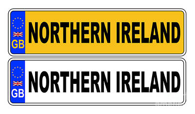 Fall Animals - UK Front And Back Number Plate With Text Northern Ireland by Bigalbaloo Stock