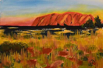 Dog Pop Art - Uluru Rock in Australia by Warren Thompson