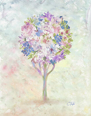 Roses Mixed Media Royalty Free Images - Under the Flower Tree Royalty-Free Image by Colleen Taylor
