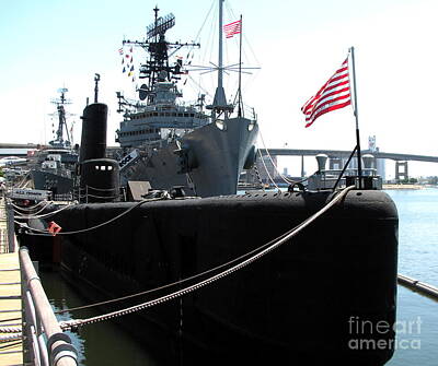 Roses Royalty-Free and Rights-Managed Images - USS Croaker Submarine Buffalo NY Naval and Military Park by Rose Santuci-Sofranko