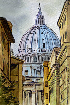 City Scenes Paintings - Vatican City by Irina Sztukowski