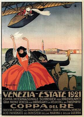 Royalty-Free and Rights-Managed Images - Venezia Estate 1921 - Coppa Del Re - Venice, Italy - Retro travel Poster - Vintage Poster by Studio Grafiikka