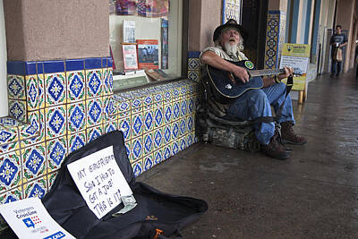 Shaken Or Stirred - Veteran Singing on The Plaza in Santa Fe by Rick Pisio