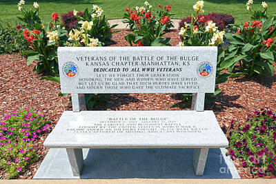 Adventure Photography - Veterans Bench, Eisenhower Museum and Library by Catherine Sherman