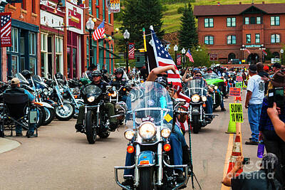Steven Krull Royalty-Free and Rights-Managed Images - Veterans Freedom Riders in Cripple Creek by Steven Krull