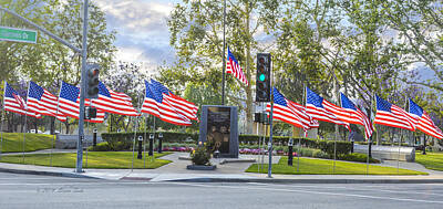 Vintage Diner - Veterans Monument Full Display at Camarillo CA USA by Brian Tada