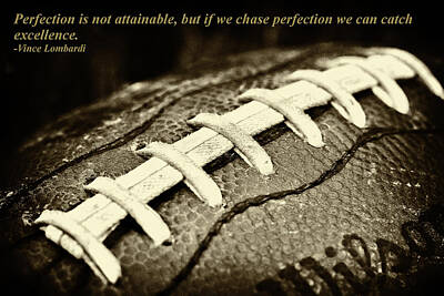 Football Royalty Free Images - Vince Lombardi Perfection Quote Royalty-Free Image by David Patterson