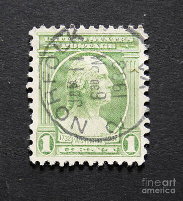 Politicians Royalty-Free and Rights-Managed Images - Vintage 1932  postage stamp with George Washington by Patricia Hofmeester