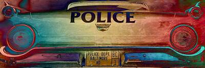 Transportation Royalty Free Images - Vintage Baltimore Police Department Car Royalty-Free Image by Marianna Mills
