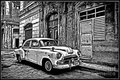 Comics Royalty Free Images - Vintage Car Graphic Novel Style Royalty-Free Image by Edward Fielding