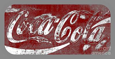 Lucille Ball Royalty Free Images - Coca Cola Red And White Sign Gray Border With Transparent Background Royalty-Free Image by Lone Palm Studio