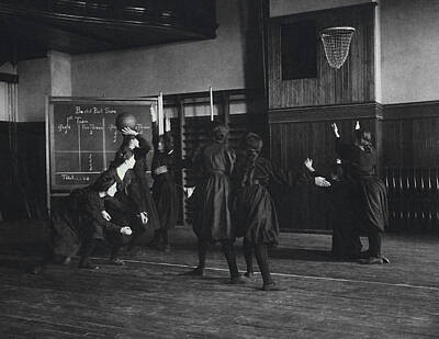 Sports Photos - Vintage Girls Playing Basketball - 1899 by War Is Hell Store