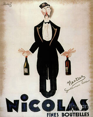 Wine Paintings - Vintage Liquor Poster by Mindy Sommers